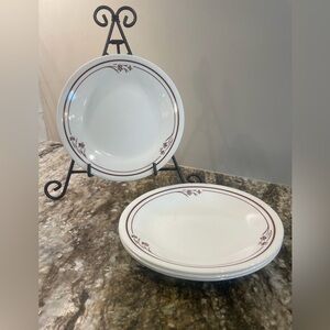 Set of 4 - Corelle Bread & Butter/Dessert Plates in “Melody Brown Flower”